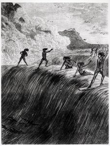 Natifs surfant dans les îles Sandwich - English School